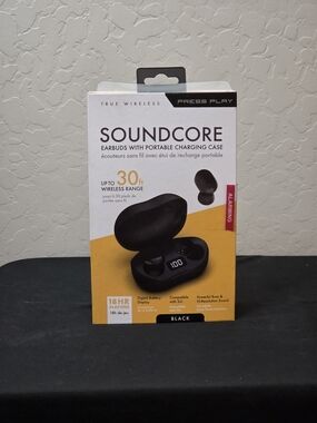 True Wireless Earbuds with Charging Case - Black